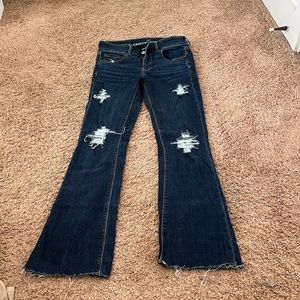 American eagle ripped boot cut jeans